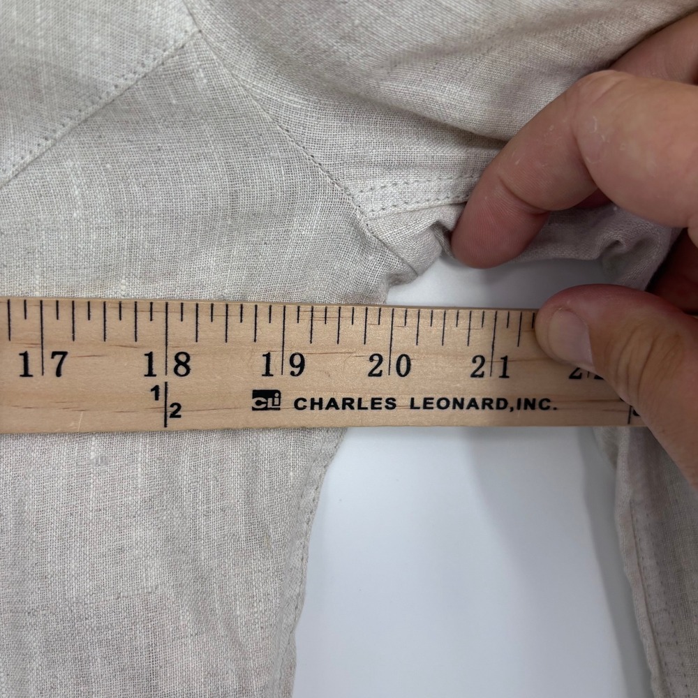 Beate‎ Heymann Jacket Womens 10 Beige Linen Blend Asymmetric Zip Moto Lagenlook - Picture 7 of 10
